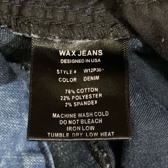 Wax Jeans Womens 11 Denim Low Rise‎ Blue Zip Fly Pockets Straight Leg Stretch - Picture 4 of 8